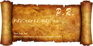 Péterfi Róza névjegykártya